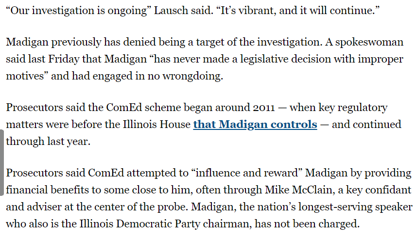 A ComEd lobbyist kept a "magic lobbyist list" of people you had to hire to get Madigan's support in Illinois!He also kept a list of key fundraisers for Illinois House Democrats who were loyal to Madigan!
