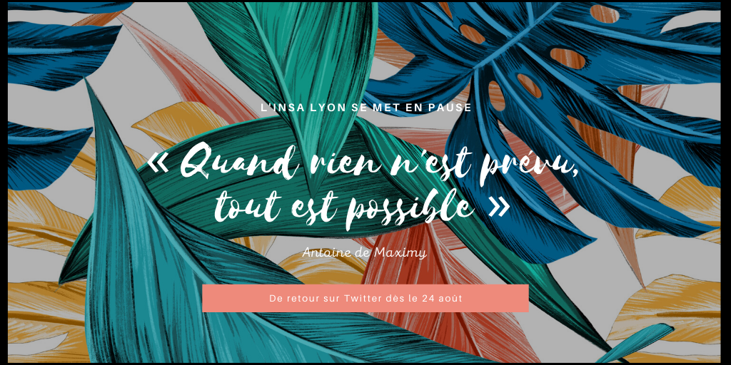 insadelyon's tweet photo. Quel que soit votre programme, bel été à tous et à toutes ☀️⛵🌴🌿 #summer #restonsenlien https://t.co/xoVj7bOMkx