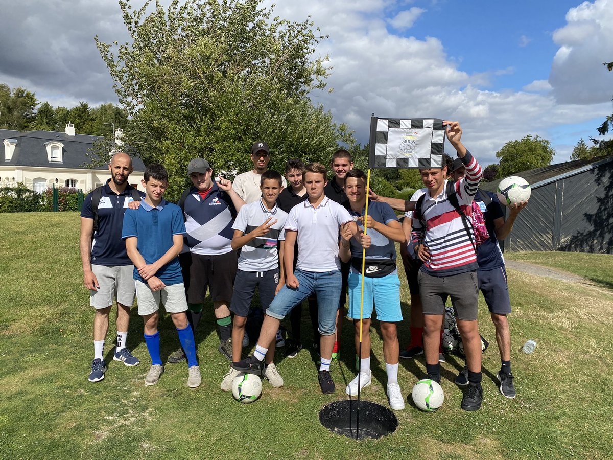 NordFootgolf's tweet photo. Merci à l’association « Sport dans la ville » (antenne de Lens) d’avoir choisi la Nord FootGolf Association pour encadrer l’activité Footgolf au @Golfarras. N’hésitez pas à nous contacter pour l’organisation de sessions en groupe, entre amis ou en famille ! ⚽️⛳️👍 https://t.co/DN6pvgeZ0l