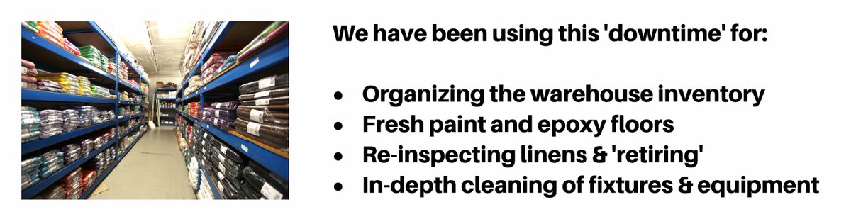 BergenLinen_'s tweet photo. While we have remained 'open', there has been plenty of 'downtime'. Let's see what Bergen Linen has been up to! #LinenCompany #LinenService #LinenRentals https://t.co/uDHWtfI7Yo