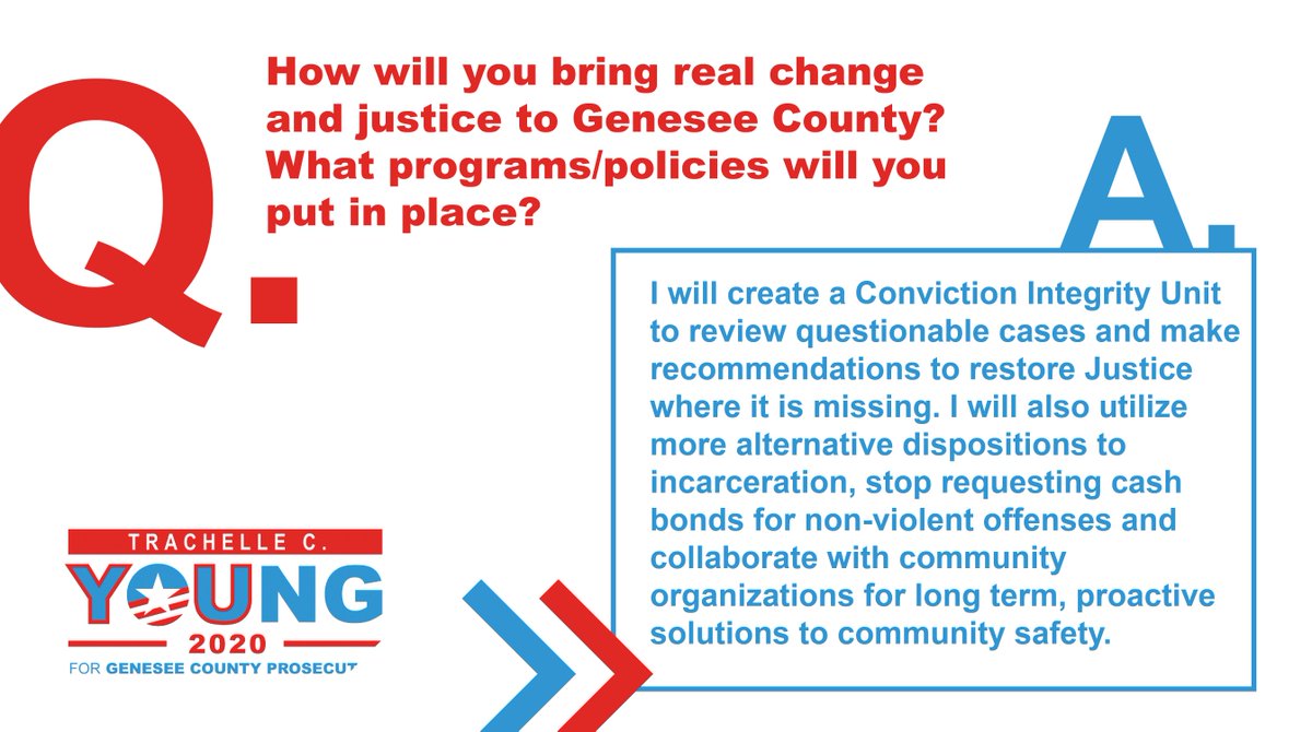 TYforprosecutor's tweet image. Today is Question &amp;amp; Answer Friday with Trachelle C. Young! If you have questions about the Young campaign for Genesee County Prosecutor, comment on this post or visit our website at youngforprosecutor.com.  #YoungForProsecutor