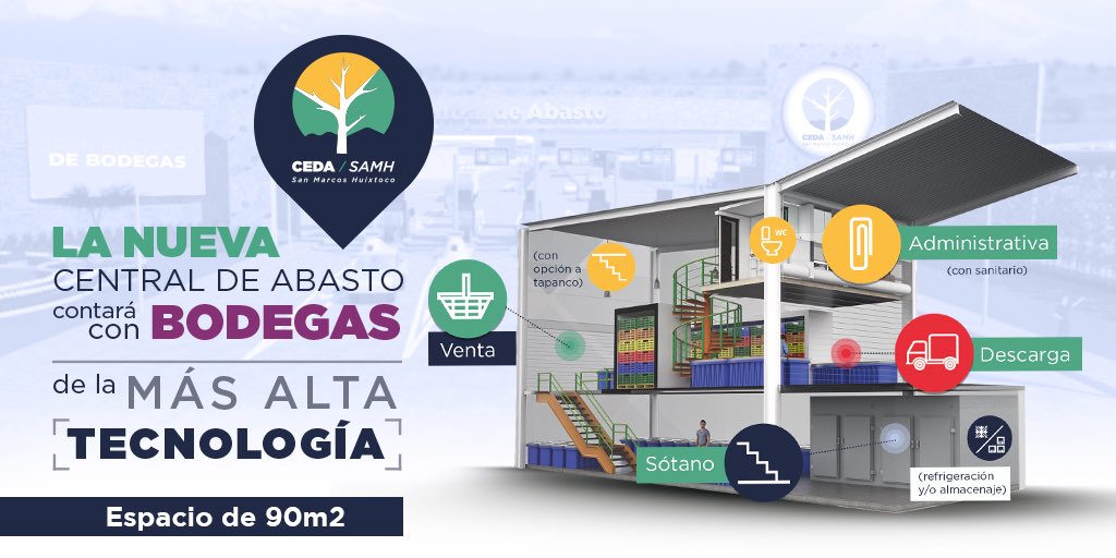 CEDASAMH's tweet photo. Conoce la estructura de nuestras novedosas bodegas 😮 Puedes consultar mayor información en YouTube, Facebook o Instagram. 🙌🏻 https://t.co/Znh1H7PwFR #CentralDeAbasto #inversion #emprender #negocio #mercadoalimentario #Chalco https://t.co/T6JbZca8lA