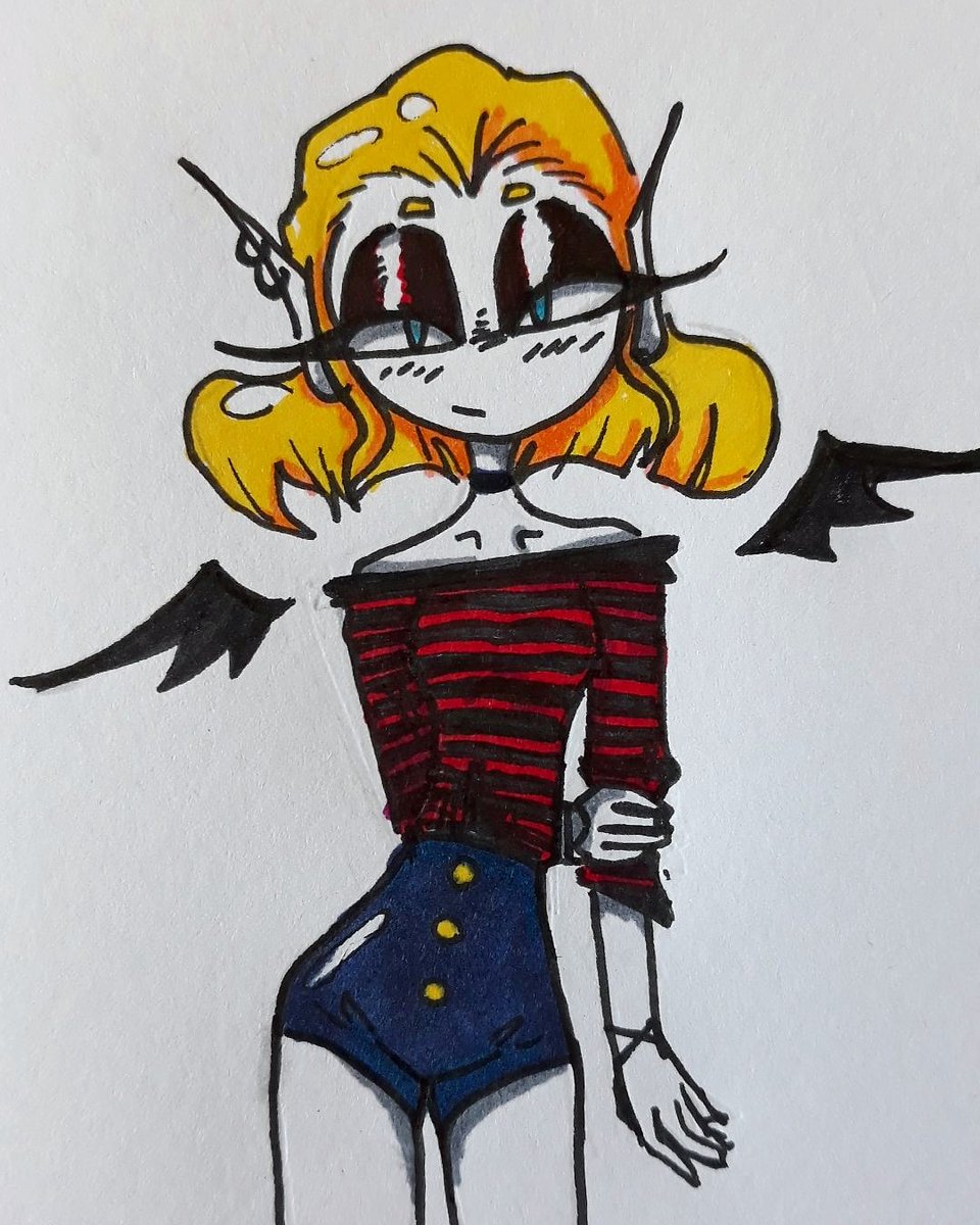 tepidEGG's tweet photo. I havent drawn Cloud9 in a second and I thought this outfit was really cute for her. #art #dailyart #daily #doodles #cloud9 #character #characterdesign #charactermodeling #fashion #fashionable #stripes #model #modellike #baby #cutie #sweetheart #loveher #colors #coloredart https://t.co/kEyBvi2ROl