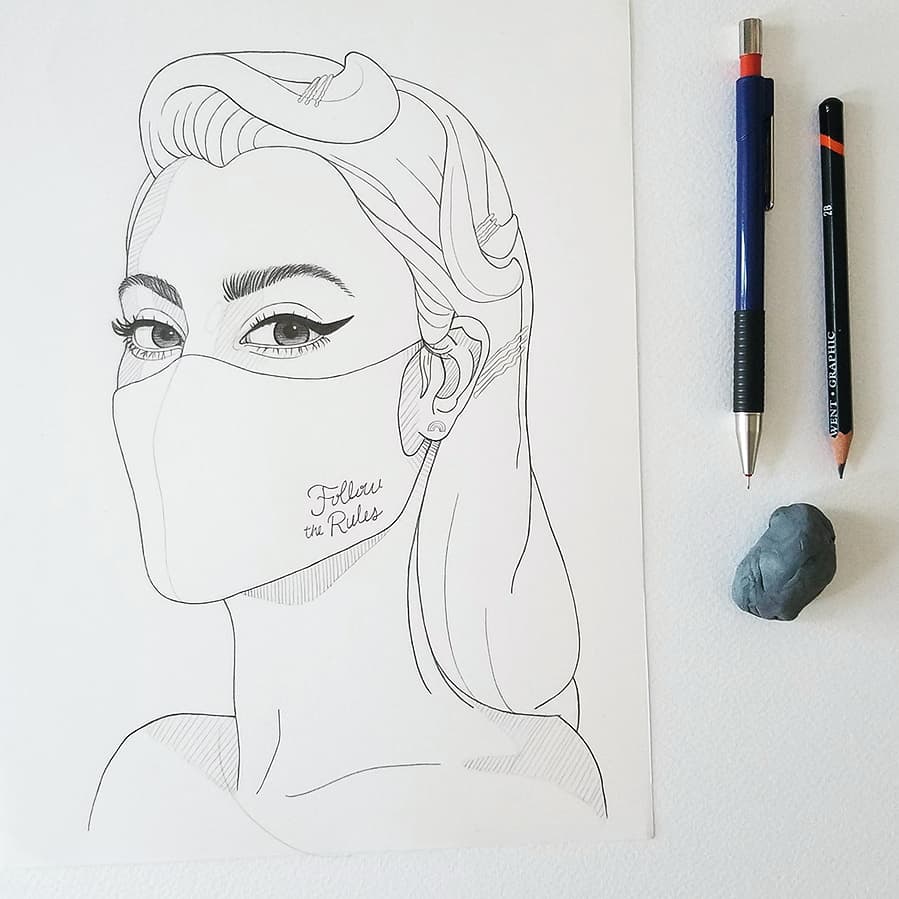 ljp_art's tweet photo. 🖤 DON'T FORGET TO WEAR A MASK 🖤 #wearamask #facecoverings #ArtistOnTwitter https://t.co/JsqnF0ou5u