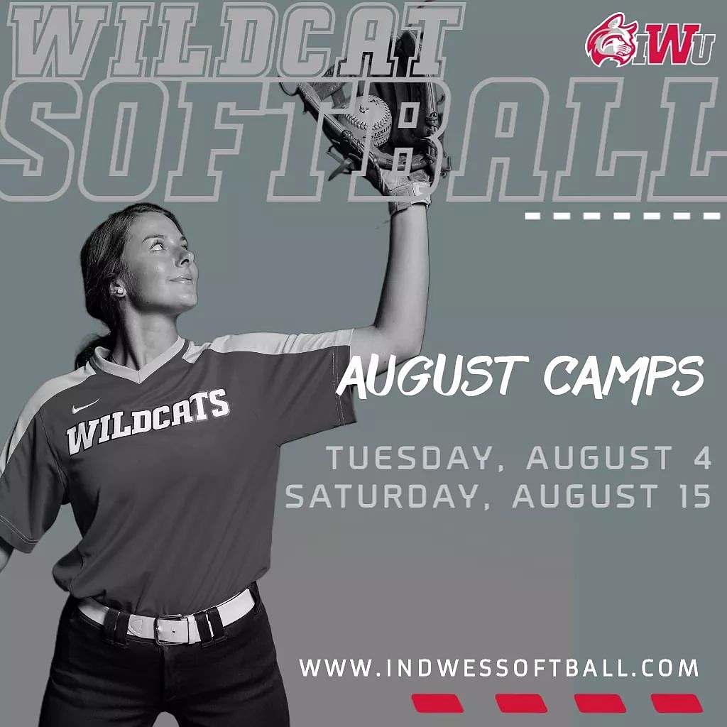 IndWesSoftball's tweet photo. Hot off the press: New August ALL DAY CAMPS!!!  Come &amp; check out IWU for the 1st or 10th time!  Come &amp; show off your game and let us help you get better!  Where is our next WILDCAT!?!?!?  

https://t.co/iEagXxFQsg https://t.co/Sqy1dI1XGP
