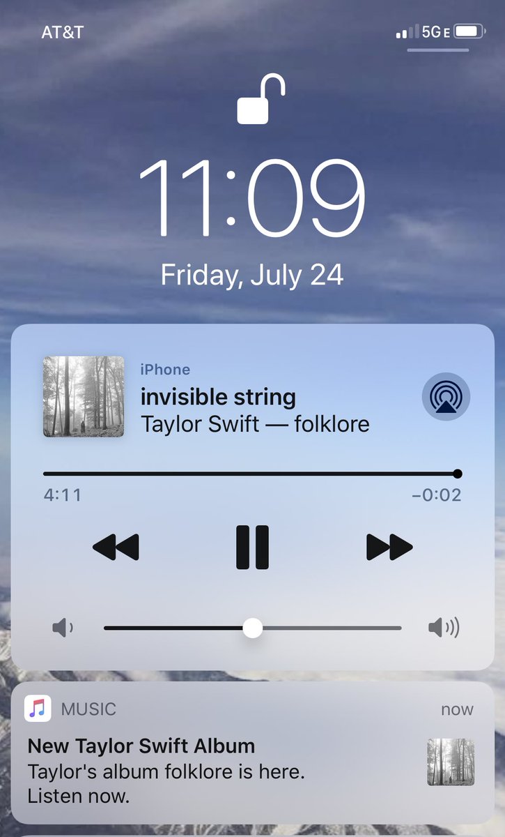Apple Music notifying me about <a href="/taylorswift13/">Taylor Swift</a> ‘s new album as if I didn’t stay up for hours listening to it last night and wake up this AM and turn it on immediately! <a href="/taylornation13/">Taylor Nation</a> #Folklore #TaylorSwiftFolklore
