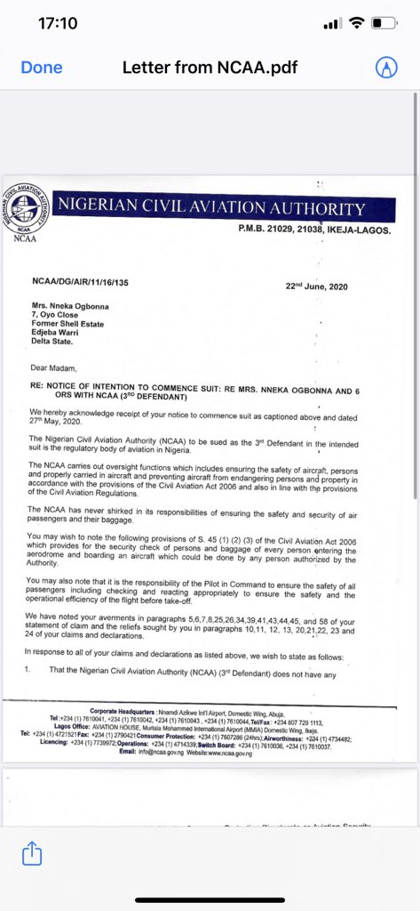 ...what if we did not have the money to fight this?  @NigerianCAA the so-called apex regulator of aviation in Nigeria that is supposed to protect all air travellers in Nigeria REFUSED TO ACT and sided with  @flyairpeace What a shame! Truth be told, this country ...