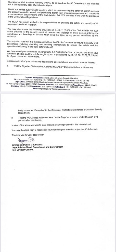 ...what if we did not have the money to fight this?  @NigerianCAA the so-called apex regulator of aviation in Nigeria that is supposed to protect all air travellers in Nigeria REFUSED TO ACT and sided with  @flyairpeace What a shame! Truth be told, this country ...