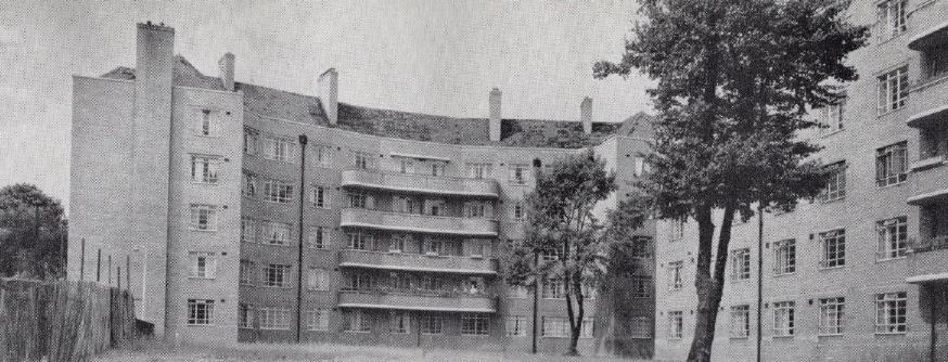 3/ The first post-war housing was built under the aegis of the Valuer’s Department for speed and efficiency but was architecturally undistinguished – this at Highbury Estate, Islington (to left) and the Fayland Estate in Wandsworth.