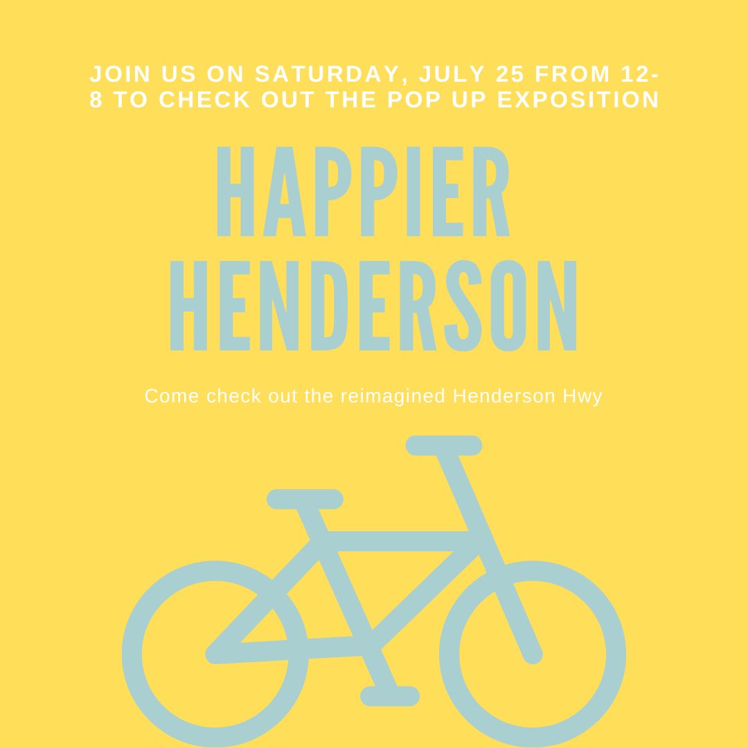 BikeWinnipeg's tweet photo. Tomorrow from 12-8 come check out the pop up exposition on Henderson Hwy between Noble Ave and Hart Ave. Come see what a reimagined and happier Henderson could look like! Link in our bio for more details #BikeWinnipeg #BikeWpg https://t.co/lkL0q48Xt9