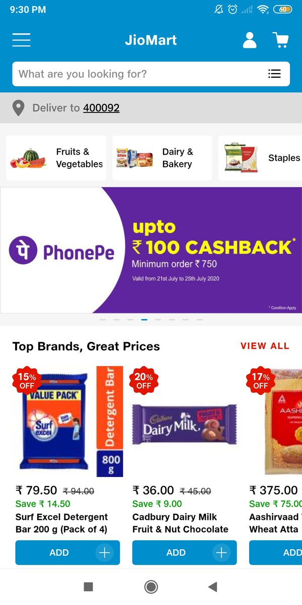 tejas_vasa's tweet photo. This is what reliance has started where dmart is still far behind...tie up with wallets and credit cards...this will contribute to ur sales growth significantly. @amazonIN @Flipkart be ready for compitition, Motabhai is coming ☺️ @JioMart https://t.co/6Cec9CMGGb