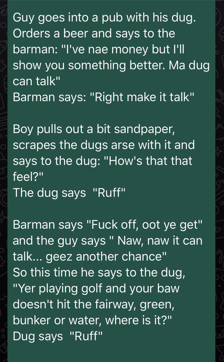 seanmcdonald01's tweet photo. Just been sent this on WhatsApp and I absolutely roared with laughter 🤣 read til the end https://t.co/Iu1SvoUXds