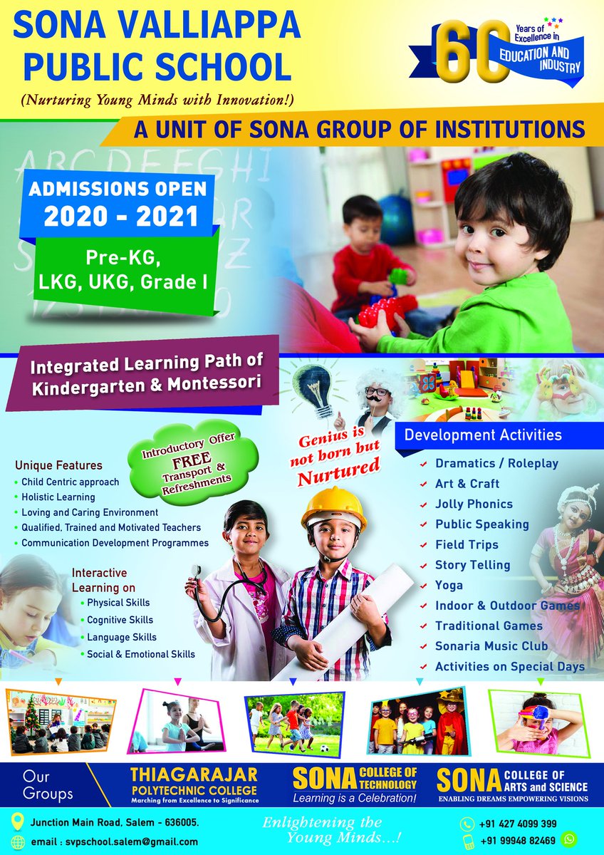 Bright future for kids. 

Admissions Open for Pre KG - I STD. 

#schoolkids #primarschool #kids #kidsofinstagram #kidsschool #playschool #prekg #kidsfashion #sonavalliappapublicschool #kidsactivities #kidsbraids   #kidsbooks #svpschool #salem #100years #100yearsold  #thesonagroup