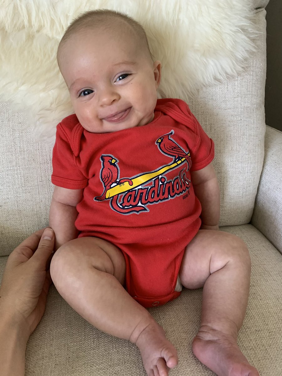 My sweet grandson is ready for <a href="/Cardinals/">St. Louis Cardinals</a> opening day! #GoCards