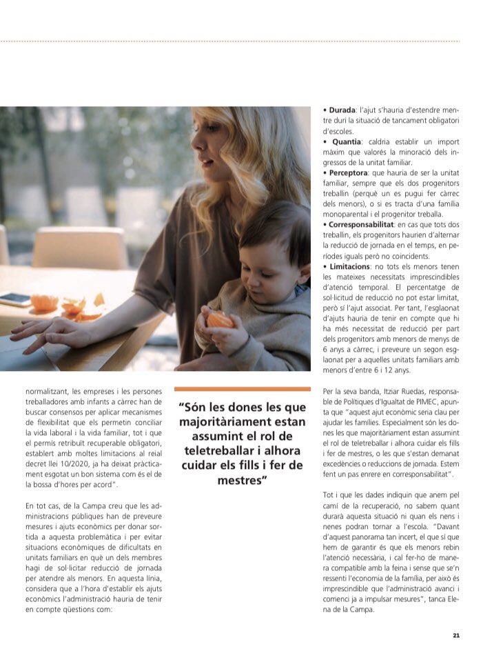 ▶️ La conciliació de la vida laboral i la vida familiar en época de coronavirus 👧🏼👶🏻 #COVID19 
Junt amb <a href="/ItziarRuedas/">Itziar Ruedas</a> us compartim les nostres reflexions al darrer #PIMECnews <a href="/pimec/">Pimec</a> 
By <a href="/nestorcumplido/">Nestor Cumplido</a> 
pimec.org/sites/default/…