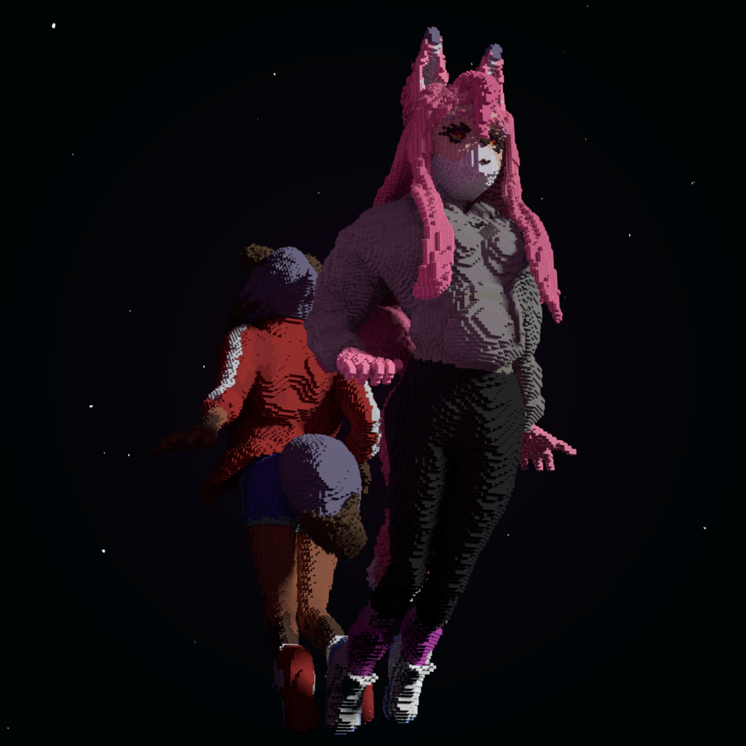cattogf's tweet photo. "Be the best Beastman you can be." 
Michiru Kagemori and Nazuna Hiwatashi from Brand New Animal.
Thank you to @sealstorm1 and @SpzrkMC for these beautiful renders! ❤️
Built on @BuildersRefuge

#Minecraft #BrandNewAnimal #BNA https://t.co/ETxRiBthRs