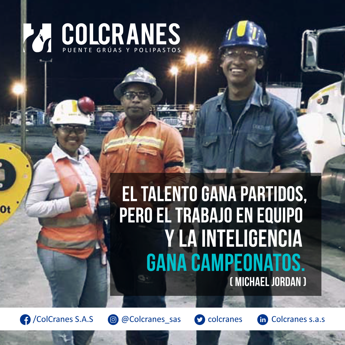 colcranes's tweet photo. Nuestro equipo de trabajo nos motiva a continuar y ser mejores día a día. ¡Feliz fin de semana!
#Colcranes #Weekend #FinDeSemana #colcranescolombia #Componentes #Izaje #Carga #familiacolcranes #Polipastos #Puentegrua #Grua #Crane #Industria #IngieneriaColombia #Equipo https://t.co/gUskos2rKx