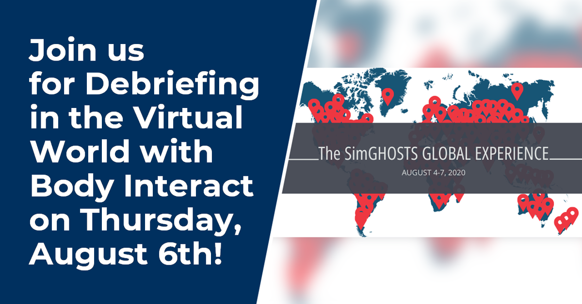 BeReadyNHC's tweet photo. We’ll will be joining our industry simulation partners at the SimGHOSTS Global Experience Aug. 4-7. Join us for our Debriefing in the Virtual World with Body Interact workshop on Thursday, Aug. 6!
https://t.co/llH7Qb77WK
#BeReady #SimulationHealthcare #SimGHOSTS2020 https://t.co/1XXpN2Kxof