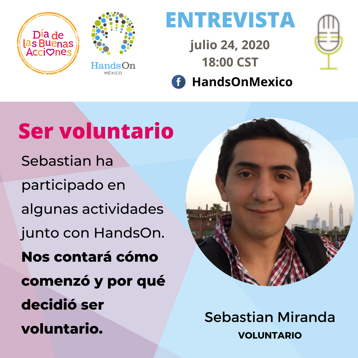HandsOnMexico's tweet photo. ¿Crees que te interesa el voluntariado, pero aún no te decides?
¿Quieres saber cómo comenzar a ser voluntario?

Sebastián tiene una vida normal y decidió sumarse a algunas actividades de voluntariado. 

Para contribuir a la comunidad requieres voluntad. 

#Changemakers https://t.co/a1oQDBYphM