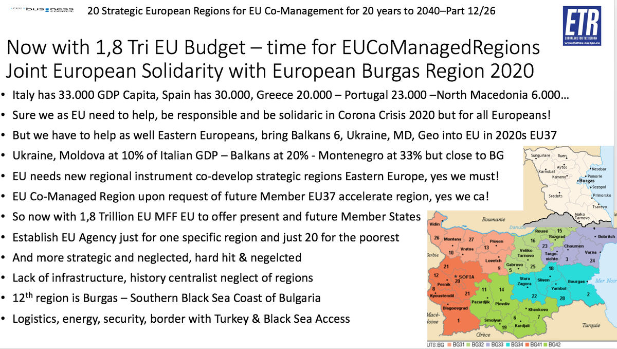 GunterFehlinger's tweet photo. @Zourabichvili_S @vonderleyen @eucopresident @EP_President @EU_Commission @EUWB6_TCT @Transport_EU @AdinaValean @EUCouncil @EZaharievaMFA @SMuresan @BogdanAurescu @MevlutCavusoglu @DmytroKuleba @ZelenskyyUa @EmmanuelMacron @AngelaMerkeICDU @Markus_Soeder @MinPres @GiuseppeConteIT @sanchezcastejon @SwedishPM @MorawieckiM @KlausIohannis @ctrcenter @UA_EUMission @Kabmin_UA_e @HillaryClinton @JoeBiden @TimmermansEU @Lagarde @prezydentpl @PLPermRepEU @AndrejBabis @CzechMFA @_miniszterelnok @zoltanspox @ManfredWeber @ElisaFerreiraEC @ediramaal @ilirmetazyrtar @berlusconi @BerlinProcess @rccint @MajlindaBregu ETR calls @ElisaFerreiraEC to support #Burgas as #EUCoManagedRegion @BoykoBorissov @EZaharievaMFA @BGPermRepEU @MFABulgaria Burgas is strategic region for all Europeans! 12/26 https://t.co/VLJsH5UWfs