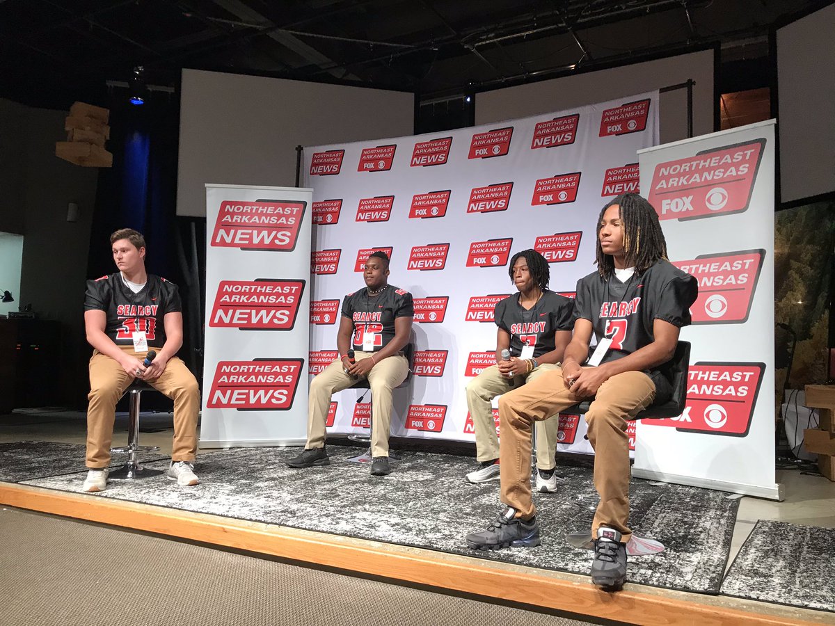 fbcoachsimpson's tweet photo. Glad to see our guys represent well at Media day in NEA. https://t.co/NENQJBOxSk