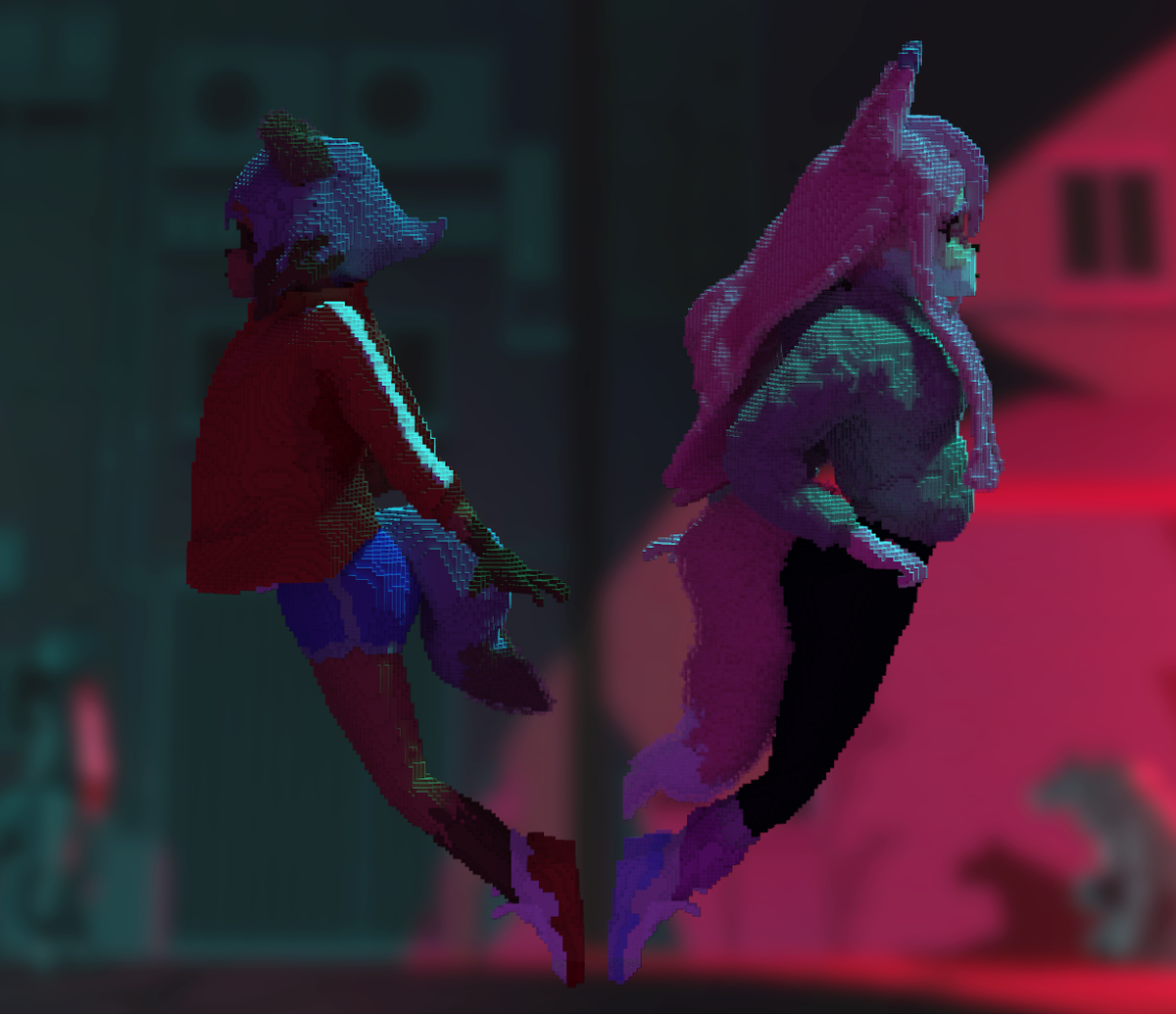 cattogf's tweet photo. "Be the best Beastman you can be." 
Michiru Kagemori and Nazuna Hiwatashi from Brand New Animal.
Thank you to @sealstorm1 and @SpzrkMC for these beautiful renders! ❤️
Built on @BuildersRefuge

#Minecraft #BrandNewAnimal #BNA https://t.co/ETxRiBthRs
