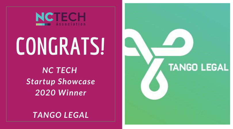 NCTA's tweet photo. Congrats to @tangolegal on winning the #NCTECH #StateofTechNC Startup Showcase pitch contest. They received the highest votes form our virtual conference participants! Learn more about all our participants at https://t.co/3Fa8IKhHw6 https://t.co/ZmupfKS7c0
