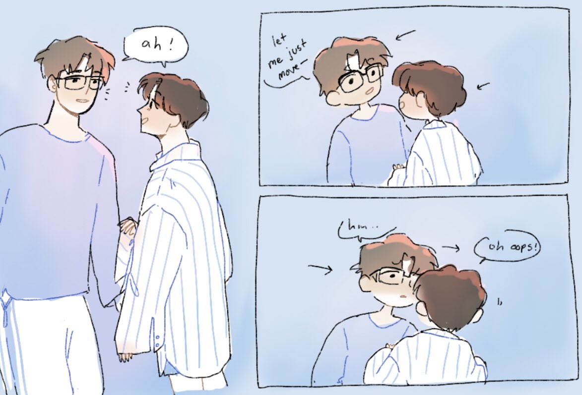 im gonna miss drawing namjoons fluffy hair so heres some 94z gay panic as a send off (ft. hobis tiny tiny waist?) #namseok 