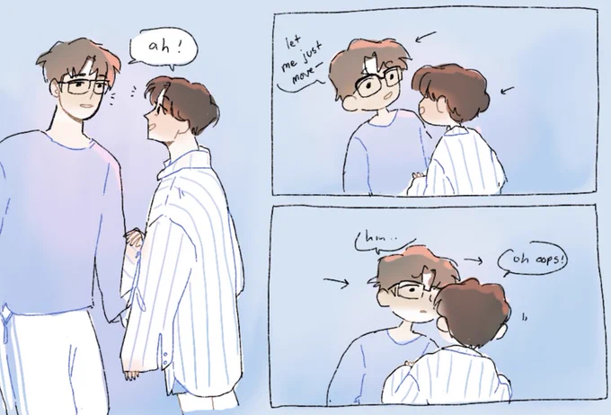 im gonna miss drawing namjoons fluffy hair so heres some 94z gay panic as a send off (ft. hobis tiny tiny waist?) #namseok 