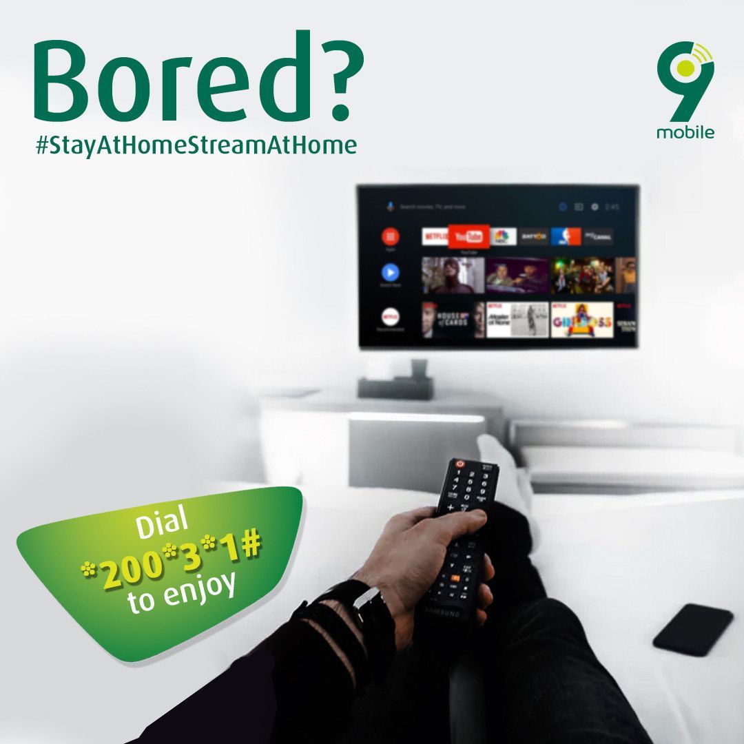 T2mobile_ng's tweet photo. Don't get bored this weekend! Enjoy non stop entertainment with Quality and Affordable data this weekend. #StayAtHomeStreamAtHome #9mobileNG
Dial *200*3*1# to enjoy https://t.co/I7bfmhfdi0