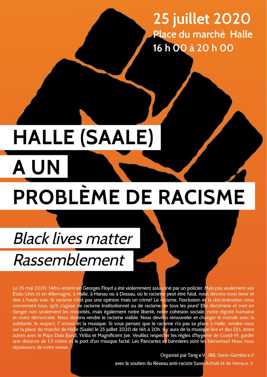 CommonVoicesCX's tweet photo. Das Thema #Rassismus wird auch am kommenden Samstag Thema einer #Blacklivesmatter Kundgebung in #Halle sein. Wir werden berichten. https://t.co/suAxhd4pS0 https://t.co/cH43MtDuOh