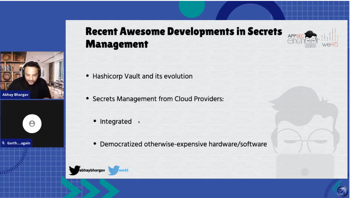 OWASP_Ottawa's tweet photo. Fantastic presentation by @abhaybhargav at our lunchtime meetup today! The Hitchhikers' Guide To Secrets For Cloud Environments
Join us: https://t.co/yYCveUSPKy
Question period is coming up. cc: @garthoid https://t.co/PJ3cZFeOn6