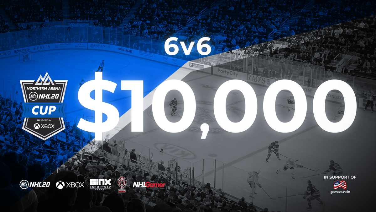 NorthernArena's tweet photo. We are partnering with @NHLGamerCOM and @TheGoalieGuild for our third series of the Northern Arena @EASPORTSNHL 20 Cup presented by @XboxCanada. We will enter the world of NHL 6s esports (https://t.co/UvucrhC98c) with the 2nd largest cash prize in North America of $10,000. https://t.co/7Mft4ktWkY