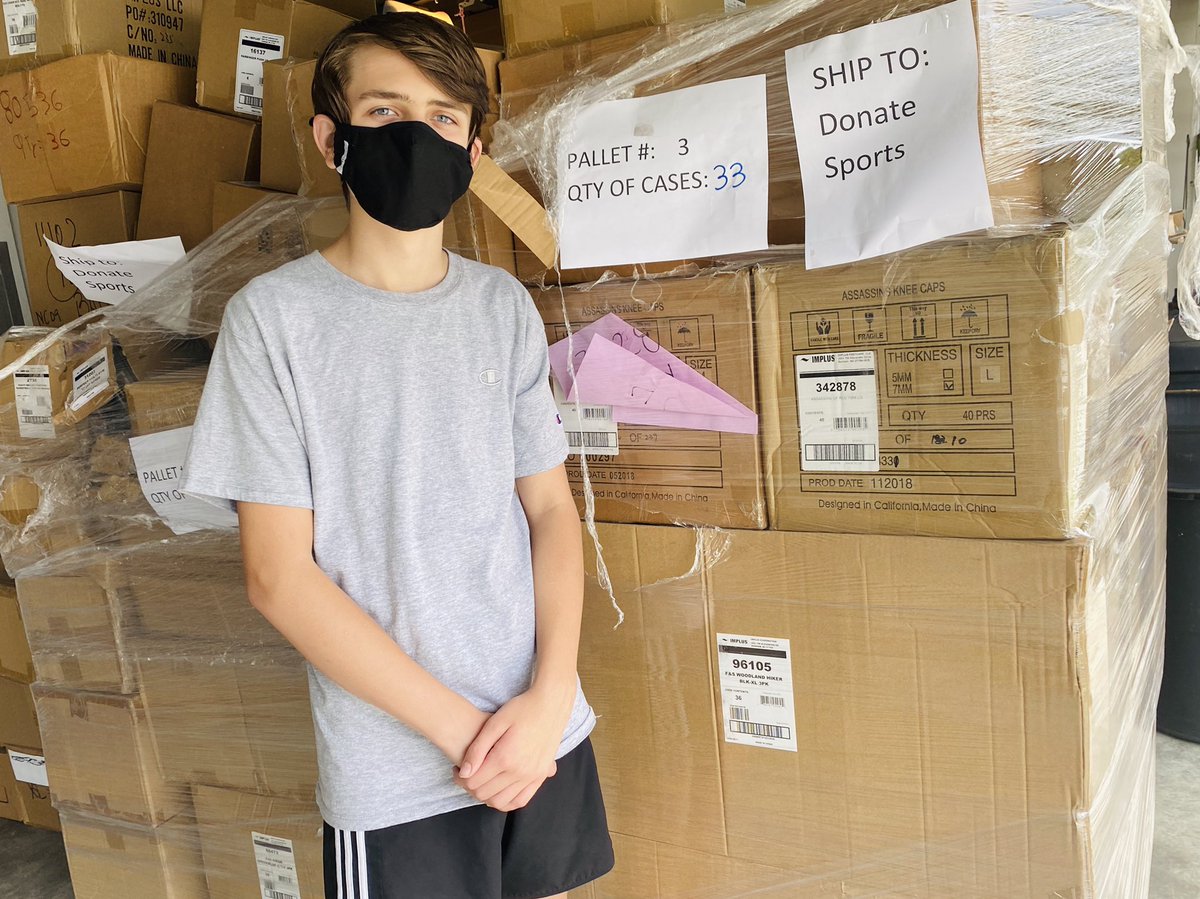 donatesport's tweet photo. Thank you to #Implus for donating six pallets of brand new sports equipment and clothing to help with our upcoming projects. #teamwork https://t.co/PXptrtXHVZ