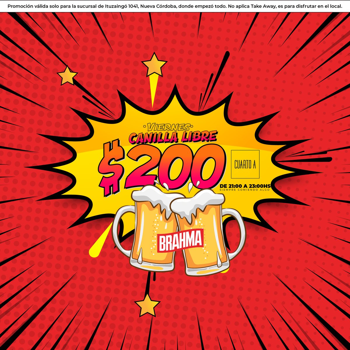 CuartoAbar's tweet image. 😈 La Canilla Libre que hace que los viernes sigan siendo lo que era.
📞 ¡Solo con reserva por WhatsApp al 3517035491! 
👀 Promo válida únicamente en la sucursal de Ituzaingó.