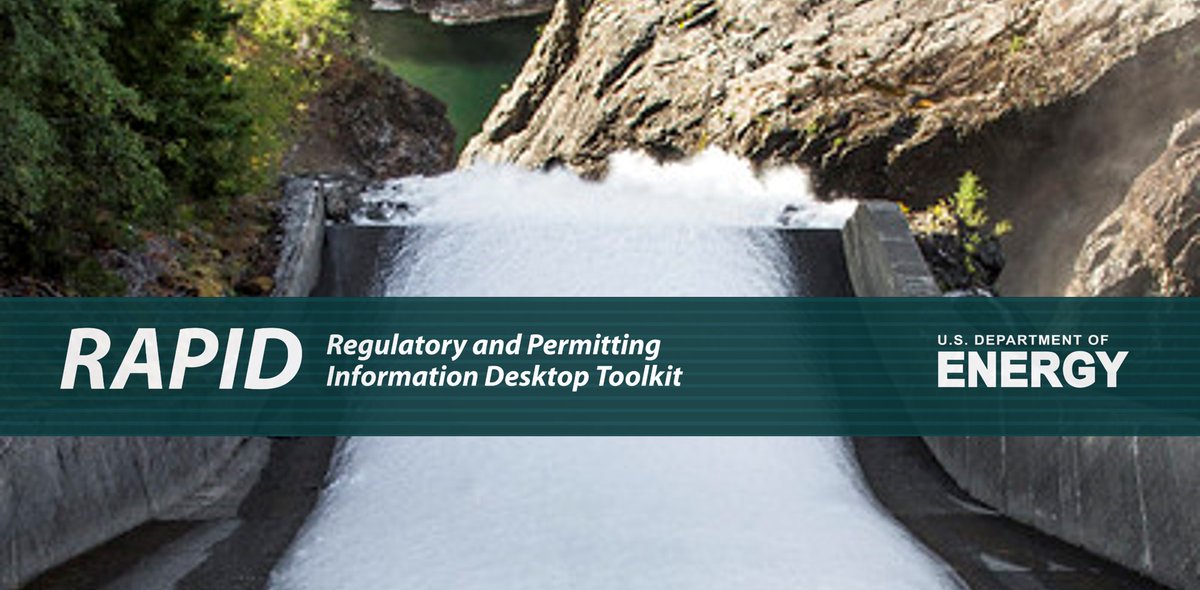 OpenEnergyInfo's tweet photo. In case you missed it! The @ENERGY #RAPIDtoolkit webinar recording is now available! Learn how to get your #hydropower project up and running with this helpful #regulatory resource:  https://t.co/0cY8UeXamd https://t.co/OtvLuh7QMn