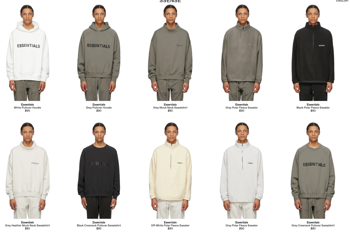 essentials ss20 hoodie