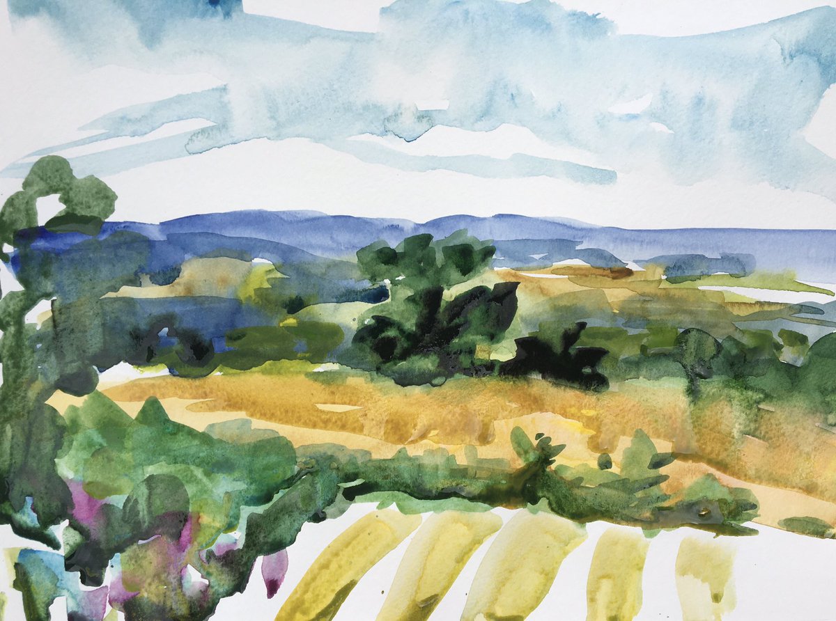 Kilifiqs's tweet photo. So enjoying painting the view from a friend’s garden today #thedailysketch #kentview https://t.co/bIakJyg9I7