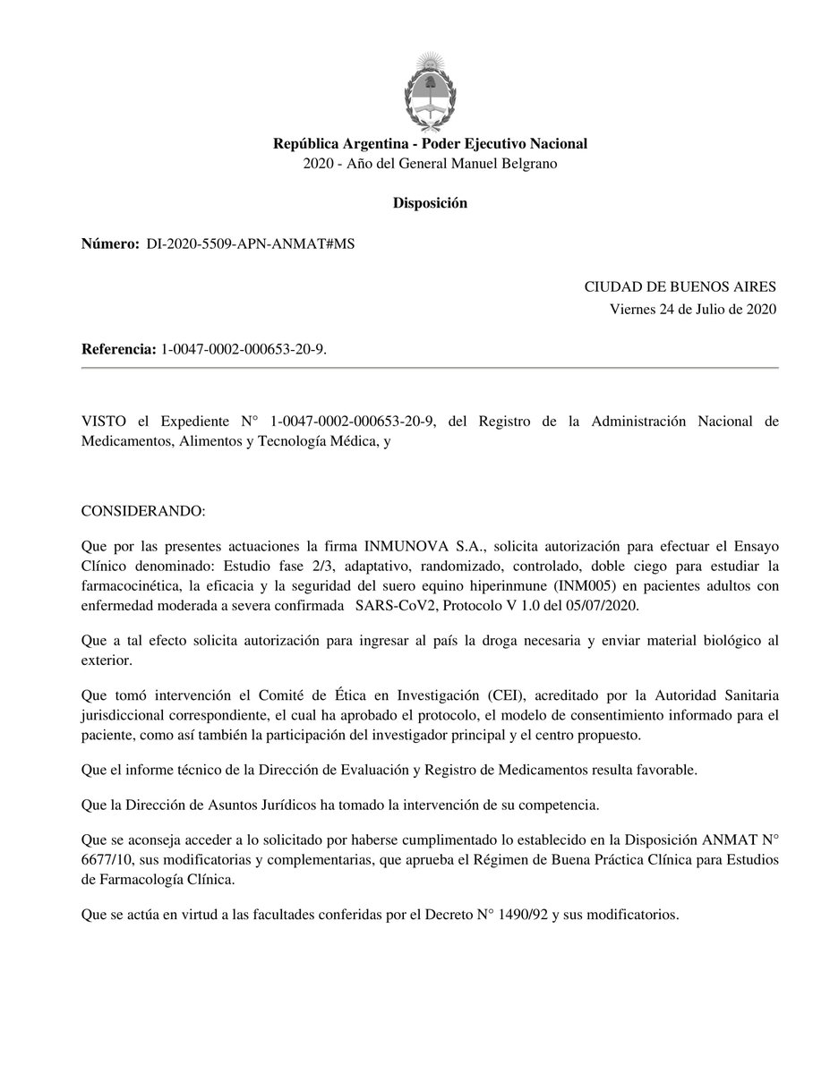 unsamoficial's tweet photo. La ANMAT aprobó el ensayo clínico del suero hiperinmune contra COVID-19 
El suero fue desarrollado por científicxs de la #UNSAM e @inmunova y logró neutralizar el virus SARS-CoV-2 en la etapa de laboratorio. Ahora será probado en pacientes adultos con un cuadro moderado o severo. https://t.co/g0GDBdQKfv