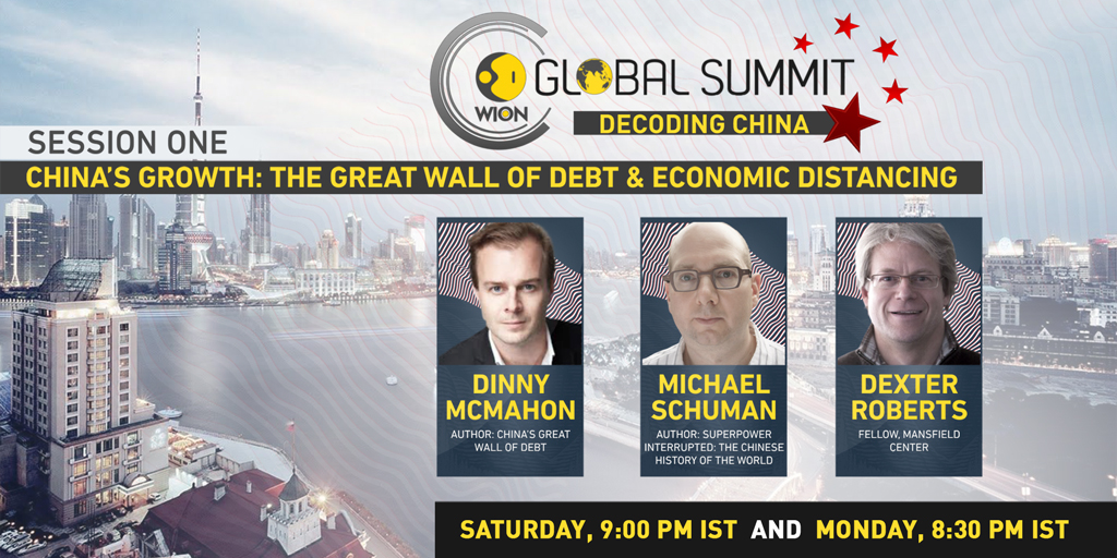 WIONews's tweet photo. #DecodingChinaWithWION: Is China crumbling under its mounting debt?
On WION Global Summit: Decoding China, @palkisu talks about China's Great Wall of Debt and the ticking economic distancing with @dtiffroberts, @MichaelSchuman, and @DinnyMcMahon
Saturday | 9 PM IST https://t.co/KPKSPbDetj