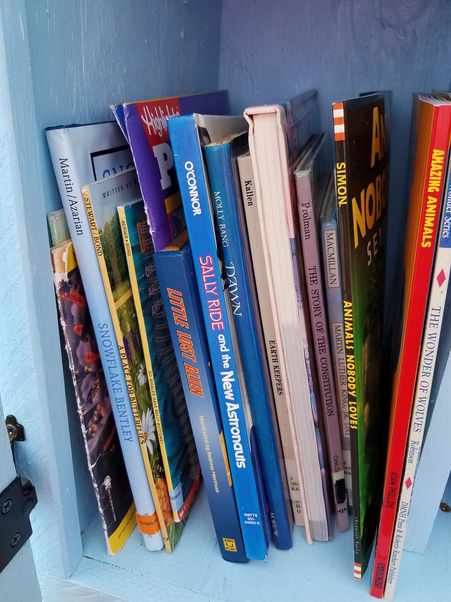 MrshenryC's tweet photo. Librarians never stop "booking", even in the summer!  Thanks to an anonynous RedWing donation and my kids for letting go of some books...look what you can borrow!  Check it out and keep reading!!! @CardinalRidgeES @CREredwingsART @TracieL03188907 https://t.co/NWN4xqRep2