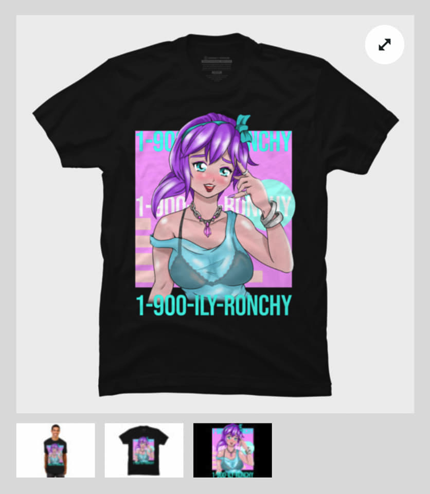 iamronchy's tweet photo. I've launched my apparel store again! Want some Ronchywear to score the waifu of your dreams? Or do you want to be a closet lewd neet? Available today!
Shirts, phone cases, art prints, and more!
https://t.co/MJh7O9798x
#ronchy #vaporwave #apparel #shirt #anime #waifu #art https://t.co/06Ho3apVDE