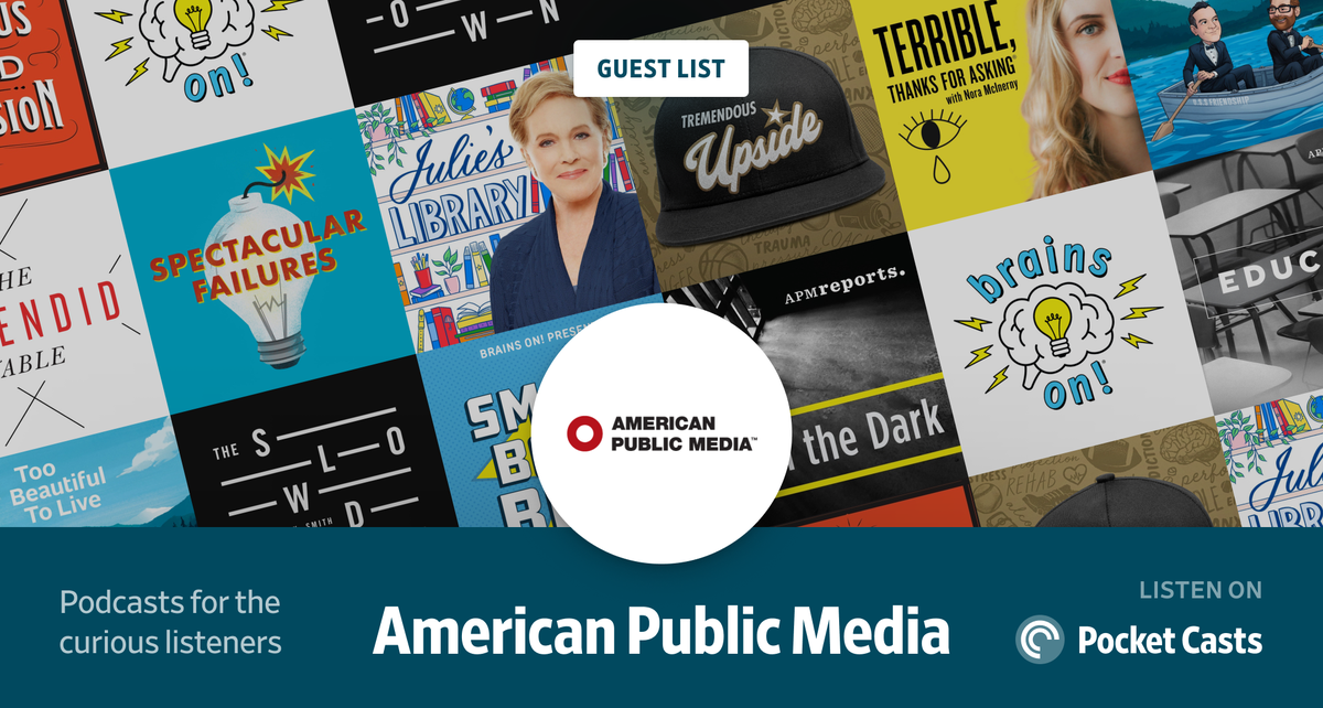 pocketcasts's tweet photo. This week's #NetworkHighlight is #AmericanPublicMedia. They're making shows to explore new ideas, uncover truths, and tell human stories. Check out their podcasts on Pocket Casts now: https://t.co/gd2lJFaDe6 https://t.co/sXFguGzAwM