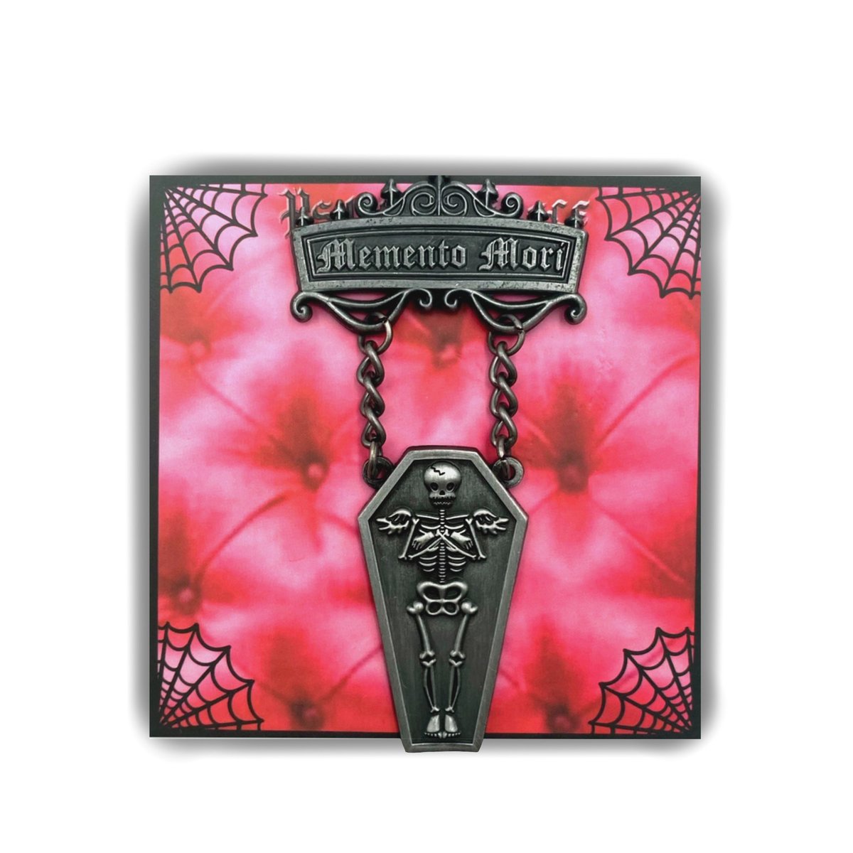 Mort3mer's tweet photo. Meet the ‘Memento mori’ 3D antiqued medal pin! Memento mori roughly translates to- remember you will die! All good things must come to an end at some point, so please remember to live each day to the fullest! Available now at https://t.co/LrwGUQ7Zt6 https://t.co/r77vKJA0MO