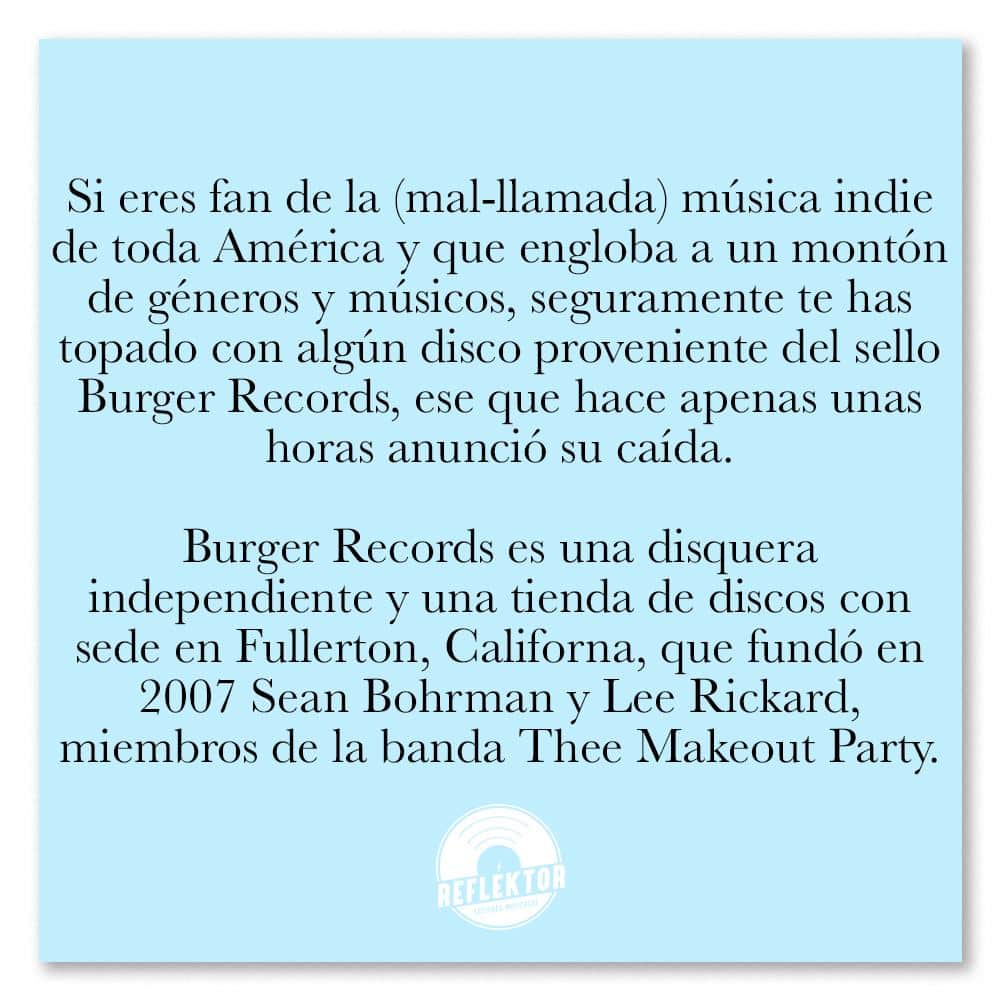 ReflektorssC's tweet photo. #MásMúsica 🔊🎵 Si eres fan de la música indie en América, seguramente te has topado con algún disco de Burger Records, ese sello que hace apenas unas horas anunció su cierre luego de múltiples denuncias por acoso, ataques sexuales y hasta pedofilia. Aquí la historia 👇 https://t.co/CjdbxTk52v