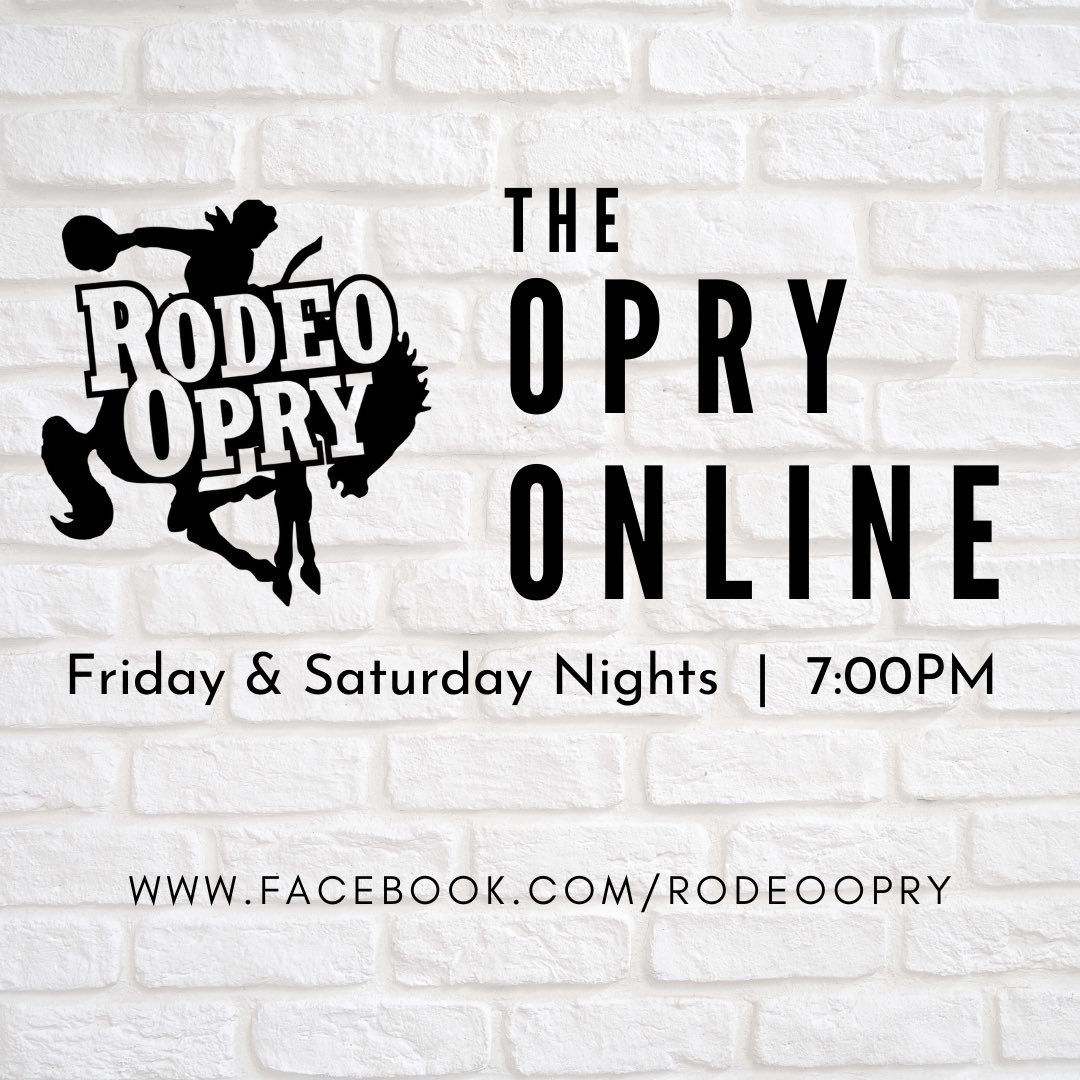 OklahomaOpry's tweet photo. Tonight is the first Friday night of the #opryonline! Tune in at 7PM for Oklahoma’s Official Country Music Show - and so much more! Thank you for sharing, liking, and donating. We could not continue these shows without your support💙 #rodeoopry #livemusic #okc #SaveOurStages https://t.co/4B1EdzeRoc