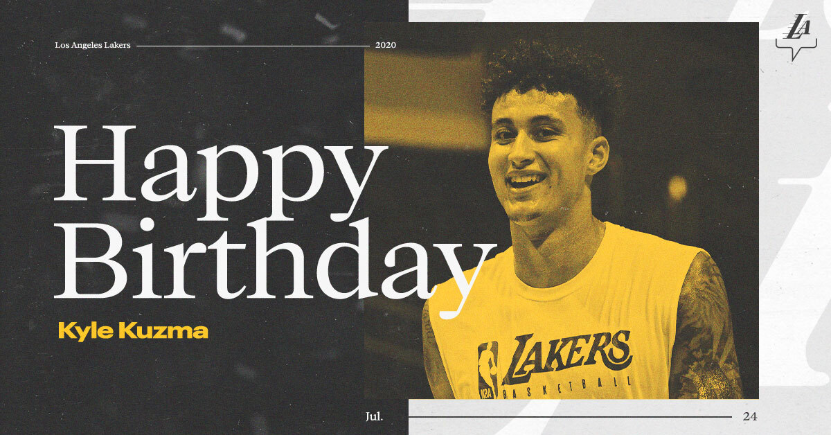 Lakers's tweet photo. Happy birthday, Kuuuuuuuuz! 🎉🎂🎊 https://t.co/4s092hDnRK