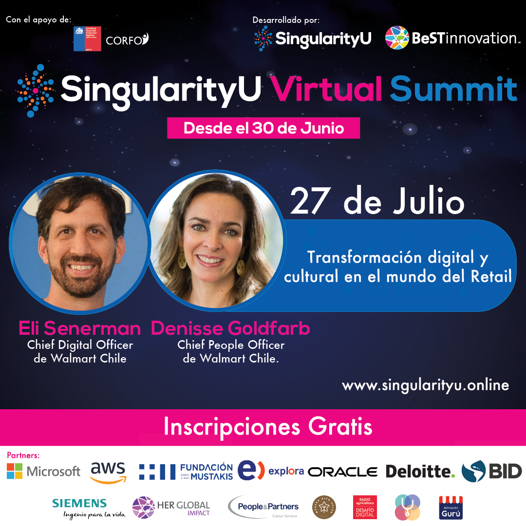 BarbaraSilvaIn's tweet photo. ¡LUNES 27 DE JULIO, A LAS 12:30! No te pierdas nuestro último día de #SingularityUSummit junto a Denisse Goldfarb y Eli Senerman de @Walmart__Chile
Inscríbete en https://t.co/qy3z81sCUd y súmate al cambio!
#innovacion #transformacion #digital #retail https://t.co/0GkVHxa4g9