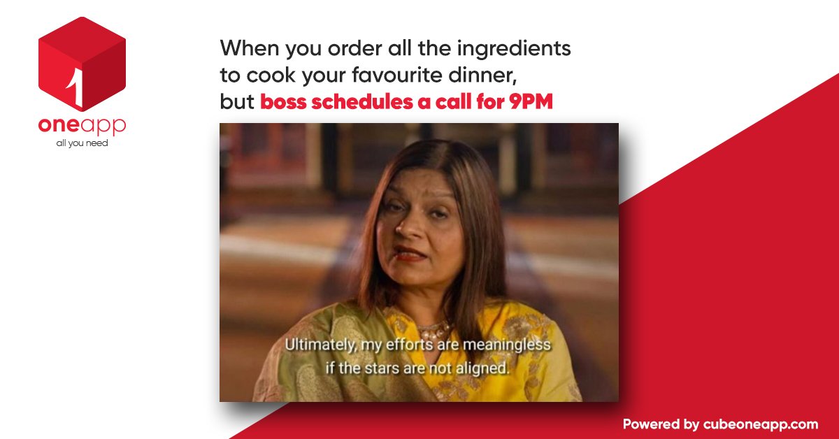 cubeoneapp's tweet photo. When duty calls we all have to arrive, but that doesn’t mean that our inner chef should compromise with what its craving for!
Download the app today to order #groceries!
https://t.co/eE887SSz8u
#FridayNight #oneapp #cubeoneapp #Netflix #IndianMatchmaking #SimaAunty #NetflixIndia https://t.co/0EHfaZDRAx