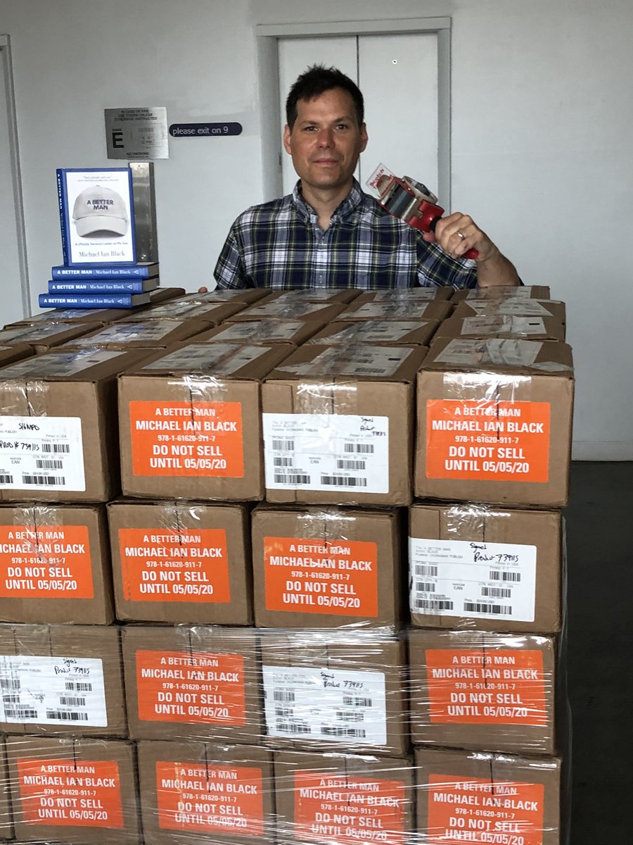 BklynMac's tweet photo. And thatโs a wrap! Back in the office for @michaelianblack to sign 1600 (we found an extra 100) copies of #abetterman - now on sale 9/15! #thisispublishing @AlgonquinBooks https://t.co/QaQ5HyUTKt